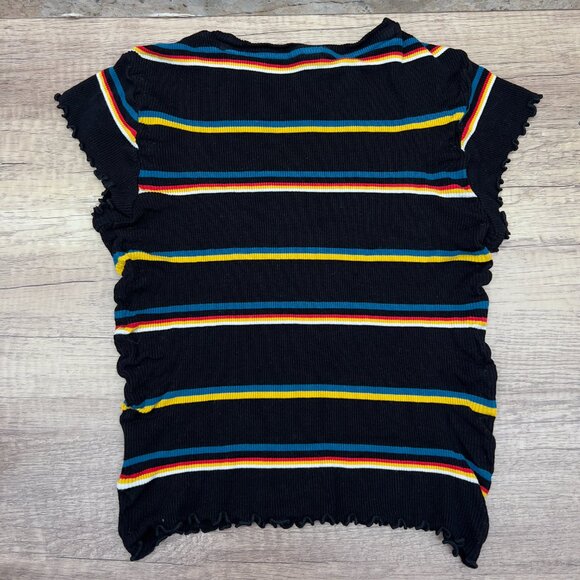 Girls Volcom Striped Short Sleeve Top Size 10 - Picture 4 of 4